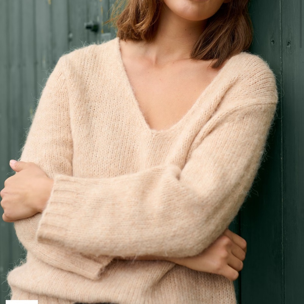 Kaffe KAalioma Smoke Gray Pullover sweater Wool Blend women size M - Picture 4 of 15